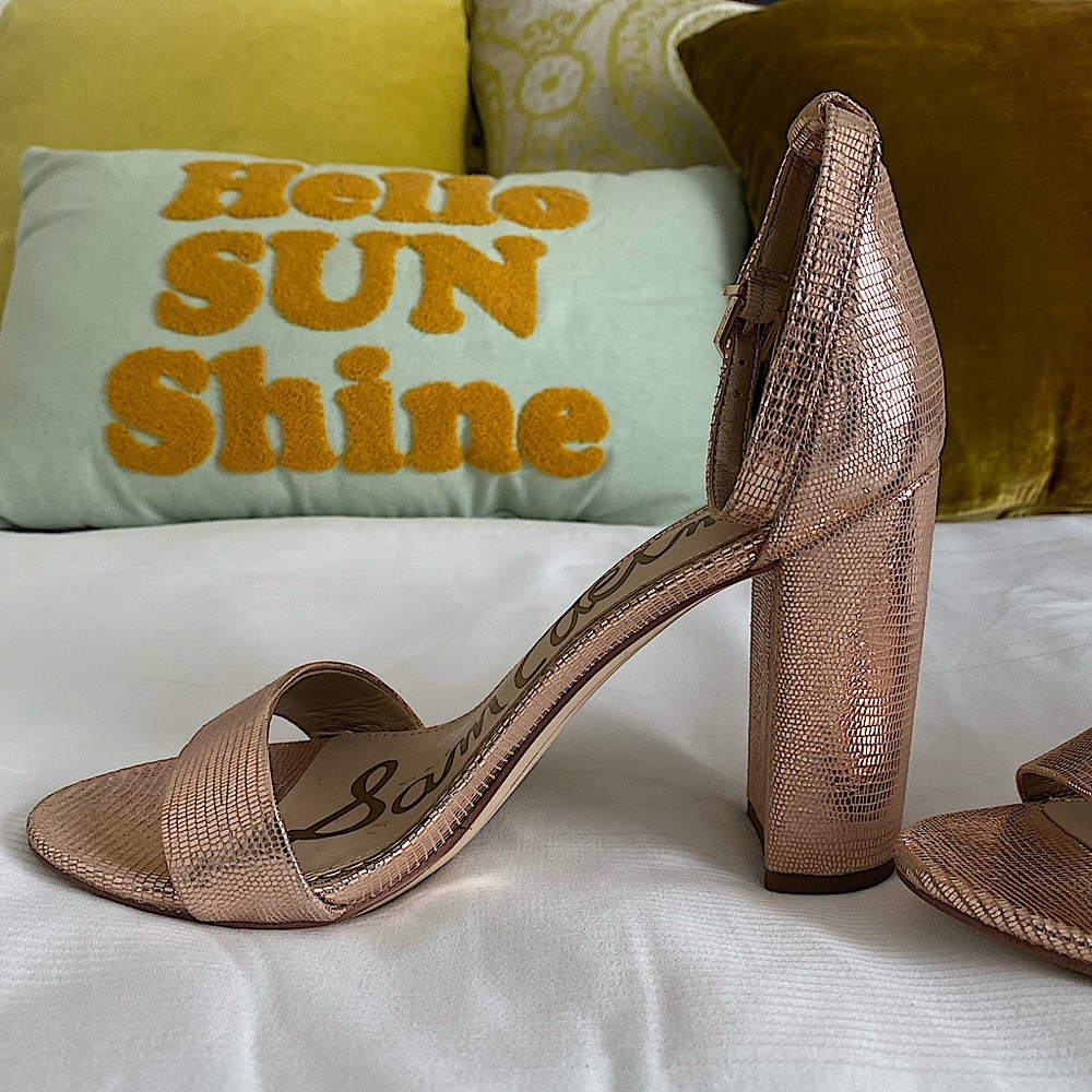 Sam Edelman Yaro Block Heel Sandal Blush Gold size 7 New never worn